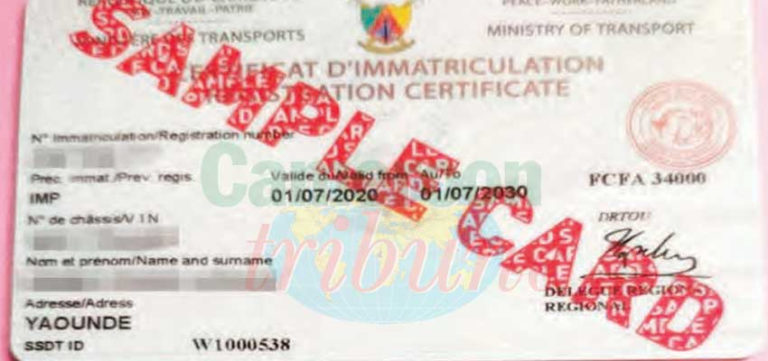 Cameroun :La Nouvelle Carte grise sous forme d’une carte bancaire