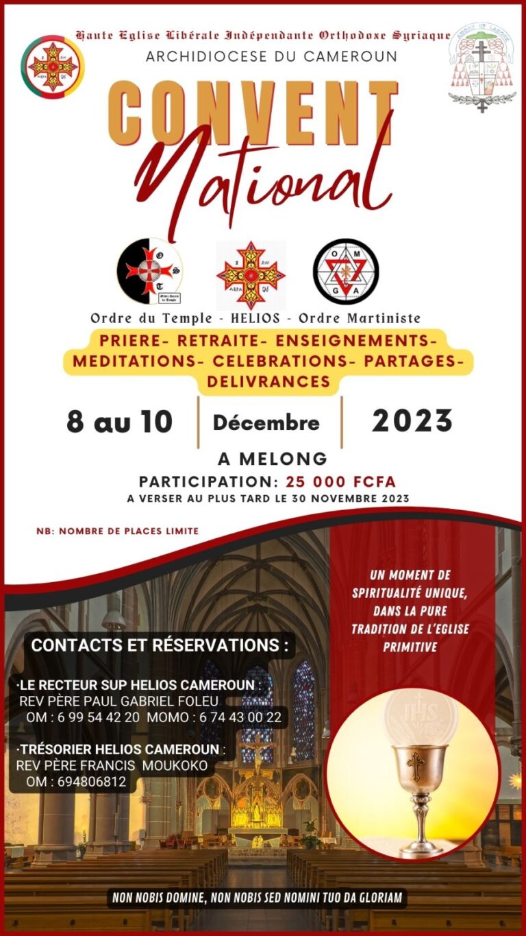 CONVENT NATIONAL DU 08 AU 10 DECEMBRE 2023 AU CAMEROUN A MELONG